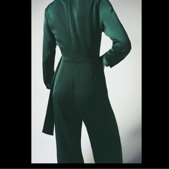 Zara wrap jumpsuit with buckle, bottle green, overlay - Picture 3 of 4